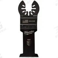 MILWAUKEE Oscillating Tool Blade: 1 3/8 in Blade Wd, 4 1/16 in Overall Lg, Fast Cutting, Steel (MPN 49-25-1101). Key specifications — attr1097473: PVC; attr1097476: MILWAUKEE; attr1097456: Fast Cutting.