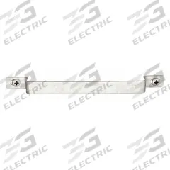 MONROE PMP Pull Handle: Unthreaded Holes, Stainless Steel, Silver, 3/8 in Screw Size, 0.13 in (MPN PH-0249). Key specifications — Brand: MONROE PMP; Projection Type: Non-Recessed; Material: Stainless Steel; Finish: Natural; Color: Silver; Folding Type: Fixed; Mounting Type: Unthreaded Holes; Screw Size: 3/8 in.