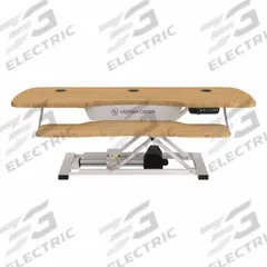VERSADESK Standing Desk Converter: Electronic, Bamboo, Wood, 48 in Overall Wd, 24 in Overall Dp (MPN VDPPE4824-WNB). Key specifications — Desktop Material: Wood; Brand: VERSADESK; Desktop Color: Bamboo.