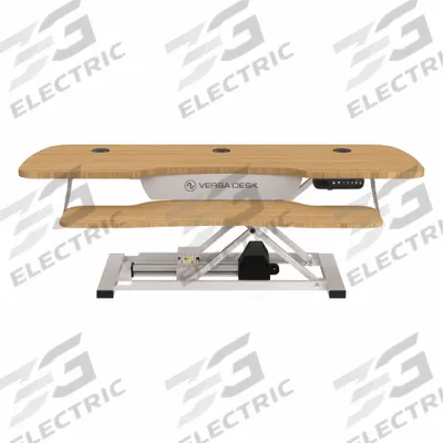 VERSADESK Standing Desk Converter: Electronic, Bamboo, Wood, 48 in Overall Wd - Electronic Standing Desk Converters