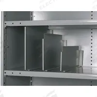 HALLOWELL Divider: 18 in x 12 in, ESD Conductive, Steel, Powder Coated, Gray (MPN 5240-1812-12HG). Key specifications — Brand: HALLOWELL; ESD Conductive: Yes; Finish: Powder Coated; Color: Gray; Includes: Fasteners; Material: Steel.