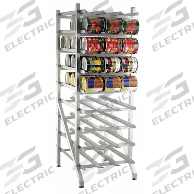 NEW AGE Can Rack: Full Size, 9 Shelves, 162 Cans Held, Stationary, 71 in Overall Ht - Stationary Can Racks