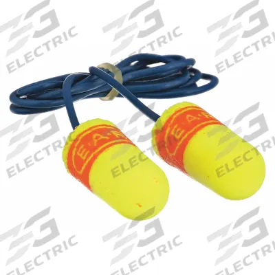 3M Ear Plugs: Bullet, 32 dB NRR, Metal-Detectable, Corded, Disposable, Roll-Down - Bullet-Shaped Earplugs