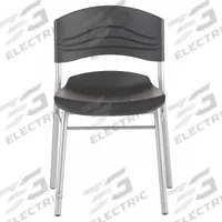 ICEBERG Cafe/Bistro Chair: Plastic Seat, Steel Frame, Seat Color Graphite, Frame Color Silver (MPN 64517). Key specifications — attr1082277: Graphite.