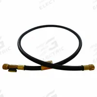 PRO-SET Hose: 5 ft Lg, 0° Angle, Black, Nylon, Single Hose, Ball Valve (MPN HV5E). Key specifications — Brand: PRO-SET; Includes Valve: Yes.