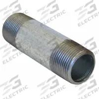 Pipe: 3/8 in Nominal Pipe Size, 22 in Lg, Schedule 40, Galvanized Steel, Threaded on Both Ends (MPN 0331213405). Key specifications — Manufacture Location: Made in USA; Brand: BECK; Connection Type: Male NPT x Male NPT; Pipe Material: Galvanized Steel.