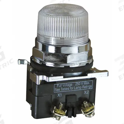 EATON Pilot Light: 30 mm Panel Mounting Size, Clear, Incandescent - Incandescent Pilot-Lights