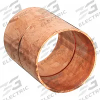 NIBCO Sweat Fitting Coupling: 3/8 in CTS x 3/8 in CTS, Cup x FTG, Rolled Center Stop, Wrot Copper (MPN U600RS 3/8)