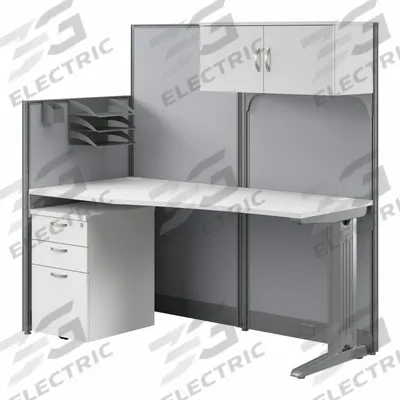 BUSH BUSINESS FURNITURE Modular Cubicle Workstation: 63 in Overall Ht, 64 in Overall Wd - Office Cubicles with Privacy Panels