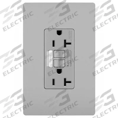 LEGRAND GFCI-USB: Duplex, 5-20, Gray, GFCI, 125V AC, 20 A - Receptacles with Isolated Grounds