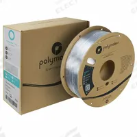 POLYMAKER 3D Printing Filament: PolyLite, PC, 1.75 mm, 1 kg, Clear (MPN PC01001). Key specifications — Color: Clear; Spool Weight: 1.00 kg.