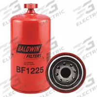 BALDWIN FILTERS Fuel Filter: Spin-On, 3 11/16 in Outside Dia, 1"-14 Thread Size, Cellulose, Case IH (MPN BF1225). Key specifications — attr1137520: BF1225; attr434022: BALDWIN FILTERS; attr427730: Cellulose; attr427731: G381-A Integral Gasket; attr1017112: Trucks; attr1017113: Case IH.