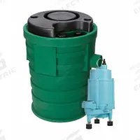 LITTLE GIANT Grinder Pump System: Plastic, 1 hp, 115V AC, 49 gpm @ 10' of Head, 51 ft Max. Head, NPT (MPN 509816). Key specifications — Rated Voltage: 115V AC; Discharge Location: Top; Brand: LITTLE GIANT; Alarm: Not Included; Switch: Piggyback Tether Float.