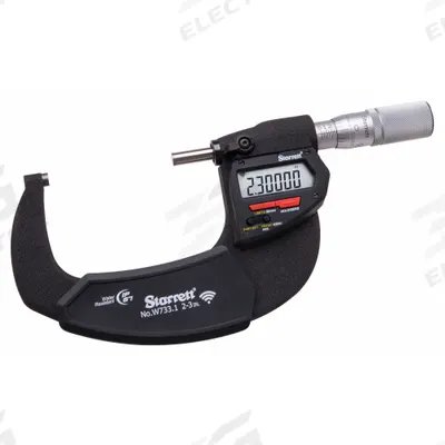 STARRETT Wireless Digital Micrometer: 1/20000 in to 1 in /0.001 mm to 25.4 mm, Inch/Metric - Micrometers without SPC Output for Harsh Environments