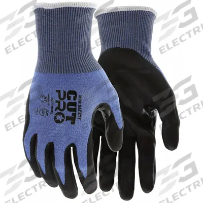 MCR SAFETY Cut Resistant Glove: 3XL, ANSI Cut Level A7, Palm, Dipped, Nitrile, HPPE ( 18 ga ) - Heavy-Duty Cut-Resistant Gloves with Foam Nitrile Coating