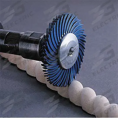 SCOTCH-BRITE Radial Bristle Disc: Type C, 3 in Dia x 3/8 in Wd, 3/8 in Arbor, Ceramic - Finishing Radial Bristle Discs for All Metals