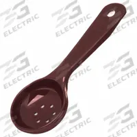 CARLISLE Portion Control Spoon: 1.5 oz Capacity, Acetal, Perforated, Brown, NSF Certified, Acetal (MPN 496101). Key specifications — Manufacturer Part Number: 496101; Color: Brown; Material: Acetal; NSF Certified: Yes; Perforated/Solid: Perforated; Product Type: Short Handle Measure Miser; Brand: CARLISLE.