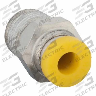 PARKER Push-Fit Adapter Fitting: 4 mm OD x 1/8 in Pipe Size, Push-to-Connect x BSPT - Nickel-Plated Brass Tube Fittings