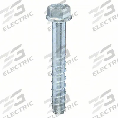 APPROVED VENDOR Screw Anchor: 5 in Overall Lg, 3/8 in Dia, Steel, External Hex, Hex, Steel - Heavy-Duty Hex-Head Screw Anchors