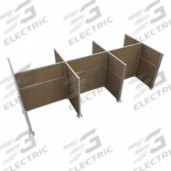 VERSARE Cubicle Kit: 72 in Overall Ht, 48 in_72 in Overall Wd, 9 Panels, Latte, Fabric (MPN HPK-6P4-S-BRN). Key specifications — Panel Color: Latte; Brand: VERSARE; Panel Material: Fabric.