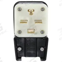 LEVITON Straight Blade Plug: 15-30P, 250V AC, 30 A, 3 Pole, 4 Blade, Black (MPN 8432-P)