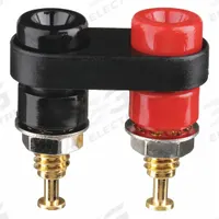 Mini Double Banana Jack: 5/8 in Lg, Brass, Polycarbonate, 1,500 V Max Volt, 5 A Max Current, Black (MPN 2143-0). Key specifications — Contact Material: Brass; Body Material: Brass; Brand: POMONA; Color: Black.