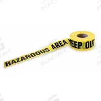 APPROVED VENDOR Barricade Tape: 1,000 ft Lg, 3 in Wd, Haz Area Keep Out Legend, Polyethylene (MPN 1N952). Key specifications — Tape Message: Hazardous Area Keep Out; Message Color: Black; Brand: APPROVED VENDOR.