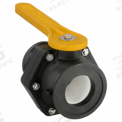 BANJO Manual Two-Way Ball Valve: 3 in, Polypropylene, Straight, Flange x Male Camlock - Polypropylene Ball Valves