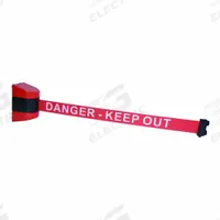 APPROVED VENDOR Wall Mounted Retractable Belt Barrier: Magnet, 7 ft Belt Lg, Danger Messaging, Red (MPN 828LJ9). Key specifications — attr981520: Red; attr981527: Black/Red; attr193646: APPROVED VENDOR; attr981511: Red.