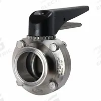 DIXON Butterfly Valve: 4 in Pipe Size, Clamp, 85 psi Max. Pressure (CWP), 304 Stainless Steel, EPDM (MPN L5107E400CC-P). Key specifications — Average Surface Roughness (Ra): ≤ 32 micron; Brand: DIXON; Stop Positions: 24; Handle Type: Lever; Body Material: 304 SS; Disc Material: 304 SS.