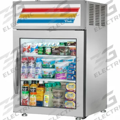 TRUE REFRIGERATION Freezer Merchandiser: 36 1/4 in x 24 in x 23 3/8 in, Silver - Countertop Refrigerator Merchandisers