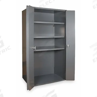 DURHAM MFG Storage Cabinet: 36 in x 24 in x 72 in, Swing Handle & Padlock Hasp - Tight-Clearance Industrial Shelf Cabinets