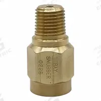RAY Pressure Gauge Snubber: Brass, Piston, Brass NPT, 5,000 psi Max. Pressure, 3 Pistons (MPN 022B). Key specifications — Snubber Type: Piston; Connection Type: NPT; Brand: RAY; Material: Brass; Compatible Liquids and Gases: Air.