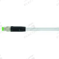 Cordset: M8 Male Straight X Bare Wire, 3 Pins, Gray, PVC, 10 m Cable Lg, 24 AWG Wire Size (MPN 7000-08001-2101000). Key specifications — Cable Jacket Color: Gray; End 1 Mounting Orientation: Straight; End 1 Gender: Male; End 1 Connection Type: M8; Cable Jacket Material: PVC; Brand: MURRELEKTRONIK; IP Rating: IP66K; End 2 Connection Type: Bare Wire.