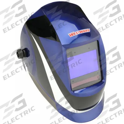 WESTWARD Welding Helmet: Auto-Darkening, 4 Arc Sensors, Graphics, Black/Blue/White - Auto-Darkening Welding Helmets - Graphic