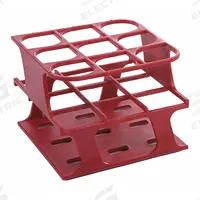 Tube Rack: 3 3/8 in Overall Wd, 4 3/8 in Overall Ht, 4 3/8 in Overall Lg, POM, Magenta, (9) Wells (MPN HS27505D). Key specifications — Material: POM; Mounting Location: Benchtop; Color: Magenta; Product Type: Test Tube Rack; Total Holding Capacity: (9) Wells; Brand: HEATHROW SCIENTIFIC.