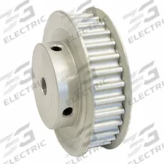 DAYTON Timing Pulley: Modified Curvilinear, Fixed, For GT Timing Belt Section, For 9 mm Belt Wd (MPN 19-5P09-6FA3). Key specifications — Brand: DAYTON; Finish: Clear Anodized; For Belt Series: Powerhouse®.