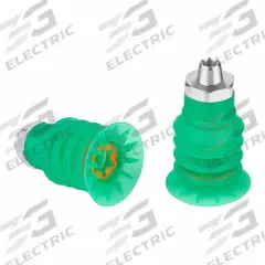 SCHMALZ Vacuum Pad Assembly: Multi-Bellows, 4.5 Folds, 3/8 in NPT Vacuum Port, 52 mm Pad Dia, Green (MPN 10.01.06.05091). Key specifications — attr1019136: 10.01.06.05091; attr1019138: SCHMALZ; attr1019139: 55 A.