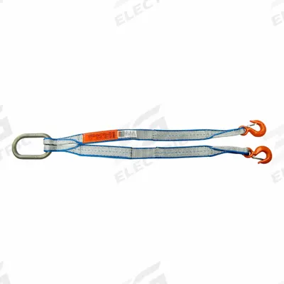 LIFT-ALL Bridle Web Sling: Type 3, Polyester, 1 Plies, 6 ft Sling Lg, 10 in Eye Lg - Protected-Edge Two-Leg Bridle Web Slings
