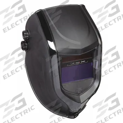 OPTREL Welding Helmet: Auto-Darkening, 2 Arc Sensors, Black, W9 to W13, 3.94 in x 1.97 in - Auto-Darkening Welding Helmets - Solid Color