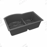 ELKAY Sink: 33 in Overall Lg, 22 in Overall Wd, 10 in Bowl Dp, 17 1/4 in Bowl Lg, 2 Bowls (MPN ELGHU3322RGT0C). Key specifications — Brand: ELKAY; Color Family: Silver/Gray.