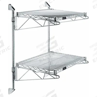 APPROVED VENDOR Wire Wall Shelf: 60 in x 18 in, 2 Shelves, 150 lb Load Capacity per Shelf - Adjustable-Height Stainless Steel Wire Wall-Mount Shelving