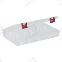 PLANO MOLDING Compartment Box: 14 in x 9 1/4 in x 1 7/8 in, Clear, 28 Compartments, 25 Adj Dividers (MPN 2-3750-02). Key specifications — ESD Conductive: Not Electrostatic Discharge Conductive; Color: Clear; Brand: PLANO MOLDING; Material: Plastic.