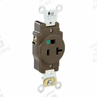 LEVITON Plugs and Receptacles: Hospital Grade, Single, 5-20R, Brown, 125V AC, 20 A - General Purpose Receptacles