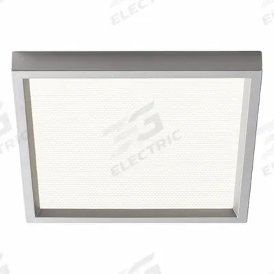 LIGHTOLIER Square Downlight: 6 in Dia, Silver, 5/8 in Ht, 1,000 lm, 2700K, 14 W - Low-Profile Square Surface-Mount Downlights