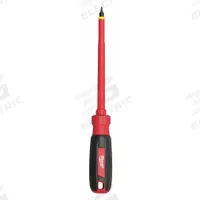 MILWAUKEE Insulated Slotted Screwdriver: 1/4 in Tip Size, Long Lg, 10 in Overall Lg, 6 in Shank Lg (MPN 48-22-2221). Key specifications — attr1205183: 1/4 in; attr1205186: Cushion; attr1205189: MILWAUKEE.