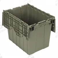 QUANTUM STORAGE SYSTEMS Attached Lid Tote: 17.3 gal, 21 7/8 in x 15 1/8 in x 17 1/4 in, Gray Body (MPN QDC2115-17). Key specifications — attr1188613: Plastic; attr1188631: QUANTUM STORAGE SYSTEMS.