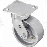 APPROVED VENDOR Plate Caster: Corrosion-Resistant, Swivel, Iron, 6 in Wheel Dia, 2 in Wheel Wd, 4 in (MPN P25S-D060R-14). Key specifications — Wheel/Tread Color: Black; Brand: APPROVED VENDOR; Roll Up: Swivel.