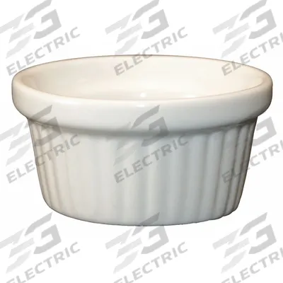 ITI Fluted Ramekin: 3 oz Capacity, Vitrified Stoneware, White, Microwaveable - Ramekins