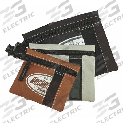 BUCKET BOSS Tool Bag Set: 8 11/16 in W x 1/4 in D x 6 11/16 in H, Black/Brown/Gray - Polyester Flat Zippered Tool Bag Sets